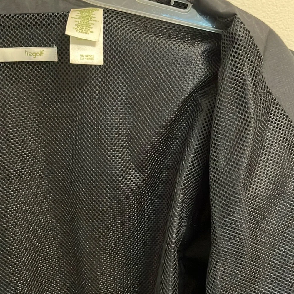 LizGolf utility jacket windbreaker vest plus size 2X black lightweight pockets